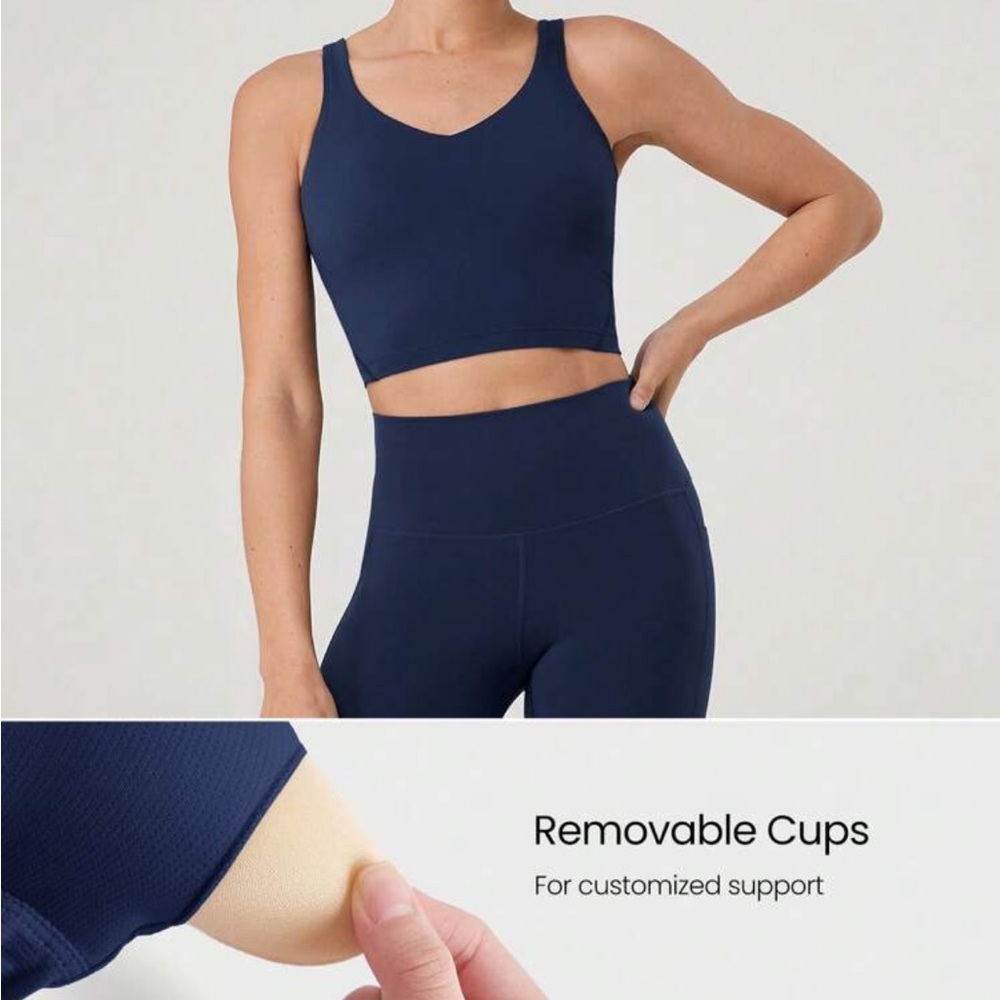 GlowMode FeatherFit Cropped Tank - Navy Blue (Size Small / 4)